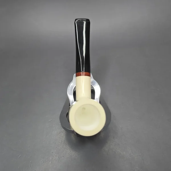 MBSD Meerschaum Deluxe Smooth Stack Billiard Block Meerschaum Pipe, Briar-Mortise, New - Image 10