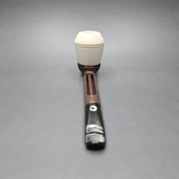 Falcon Extra Curved Dental w/ MBSD Meerschaum Rhodesian Block Meerschaum Bowl Pipe, New - Image 5