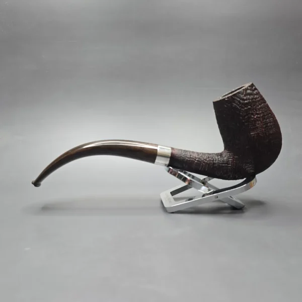 Pipe Tristan Magnum Sandblasted LC w/ Silver Handmade Briar Pipe, New - Image 4