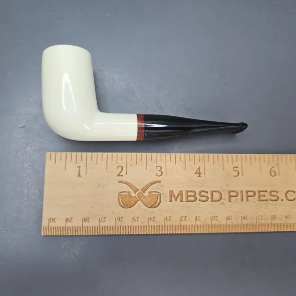 MBSD Meerschaum Deluxe Smooth Stack Billiard Block Meerschaum Pipe, Briar-Mortise, New - Image 12