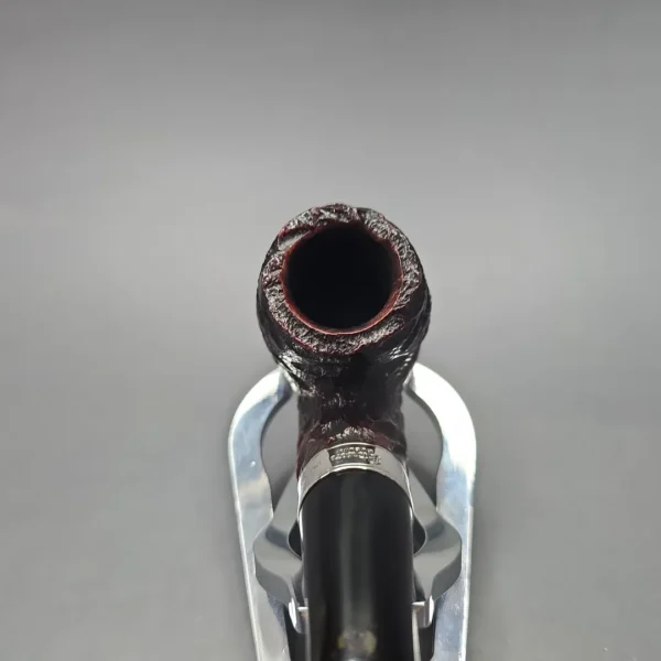 Peterson Cobble 221 Rusticated & Sandblasted Bent Billiard w/ Silver Briar Pipe, New - Image 8