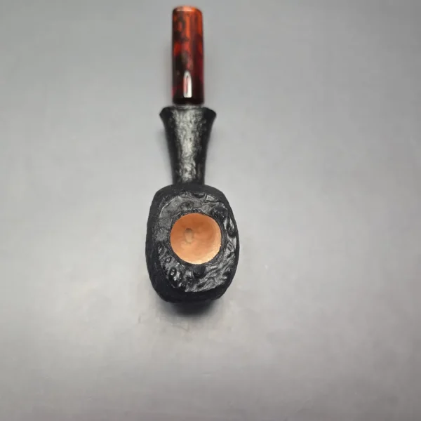 Peter Toth Black Sandblasted Panel Blowfish Handmade Briar Pipe, New - Image 7