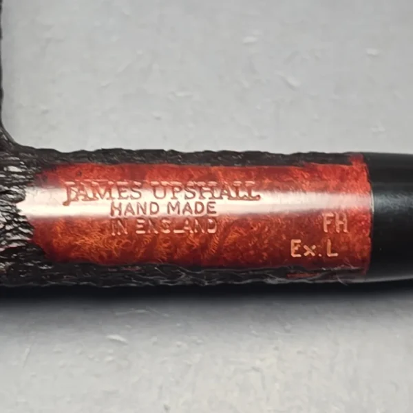 James Upshall Bark EXL Partially Rusticated Stack Billiard Estate Briar Pipe, Unsmoked - Image 11