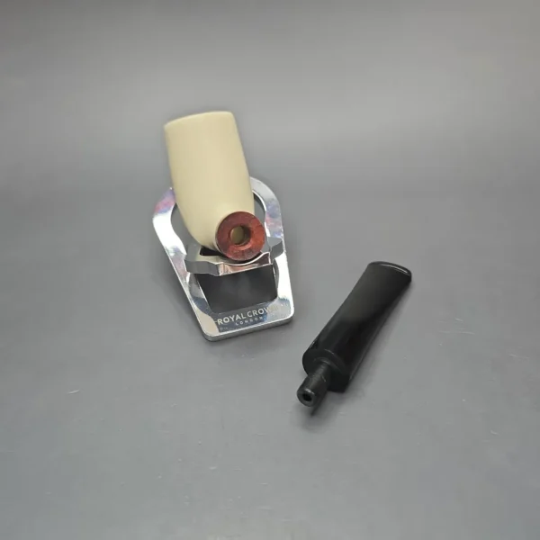 MBSD Meerschaum Deluxe Smooth Stack Billiard Block Meerschaum Pipe, Briar-Mortise, New - Image 14