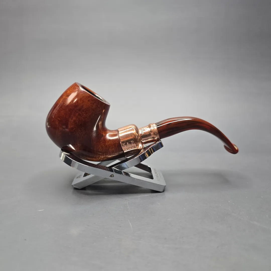 Peterson 2024 Christmas Pipe 221 Smooth Bent Billiard w/ Copper Estate Briar Pipe, Unsmoked - Image 2