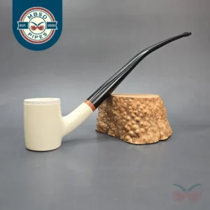 MBSD Meerschaum Deluxe Churchwarden Poker Block Meerschaum Pipe, Briar-Mortise, New