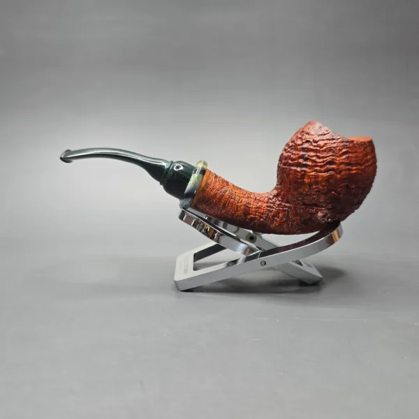 Papa Bear's Pipes by Tim Beaumont Sandblasted Egg w/ Mammoth Handmade Briar Pipe, New - Image 4