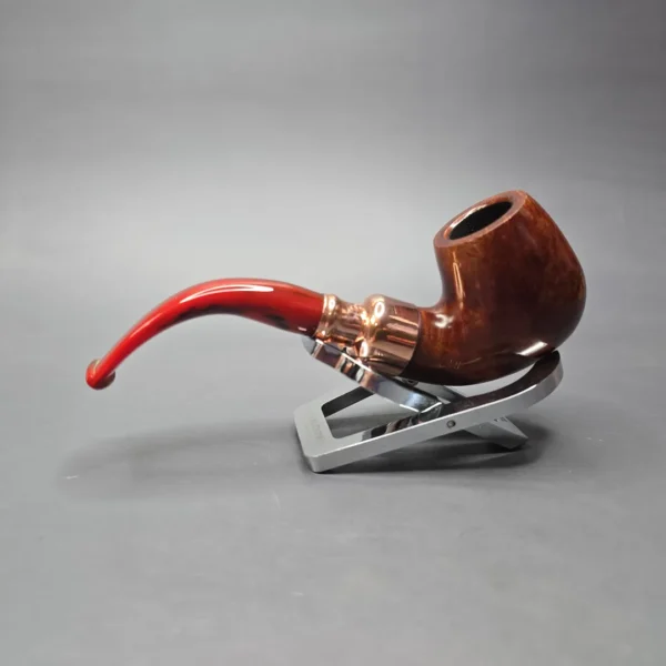 Peterson 2024 Christmas Pipe 221 Smooth Bent Billiard w/ Copper Estate Briar Pipe, Unsmoked - Image 4