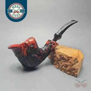 Nording Moss Partially Rusticated Freehand Estate Briar Pipe, Unsmoked