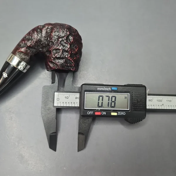 Peterson Cobble 221 Rusticated & Sandblasted Bent Billiard w/ Silver Briar Pipe, New - Image 4