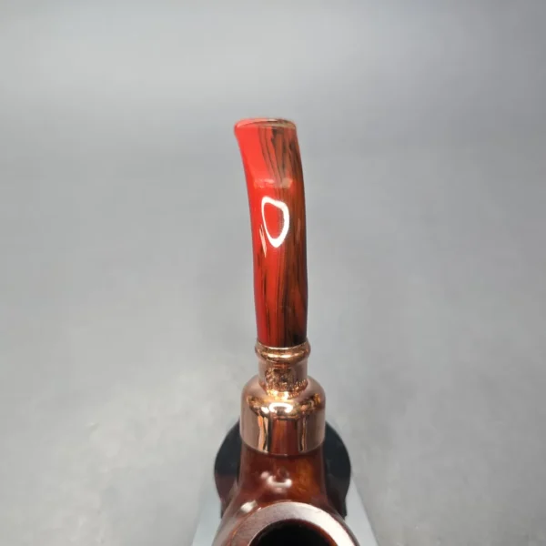 Peterson 2024 Christmas Pipe 221 Smooth Bent Billiard w/ Copper Estate Briar Pipe, Unsmoked - Image 7