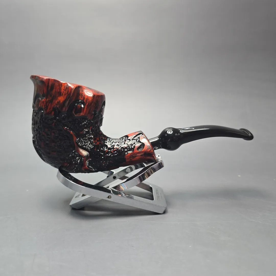 Nording Moss Partially Rusticated Freehand Estate Briar Pipe, Unsmoked - Image 2