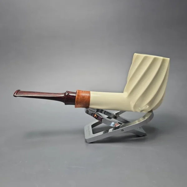 MBSD Meerschaum Premier by Bay Pipes Spiral Lovat w/ Case & Tamper Block Meerschaum Pipe, New - Image 6