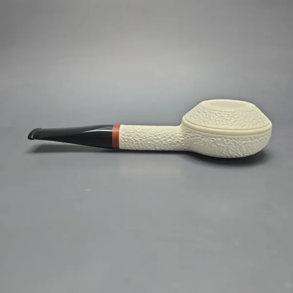 MBSD Meerschaum Deluxe Squat Rhodesian Block Meerschaum Pipe, Briar-Mortise, New - Image 5
