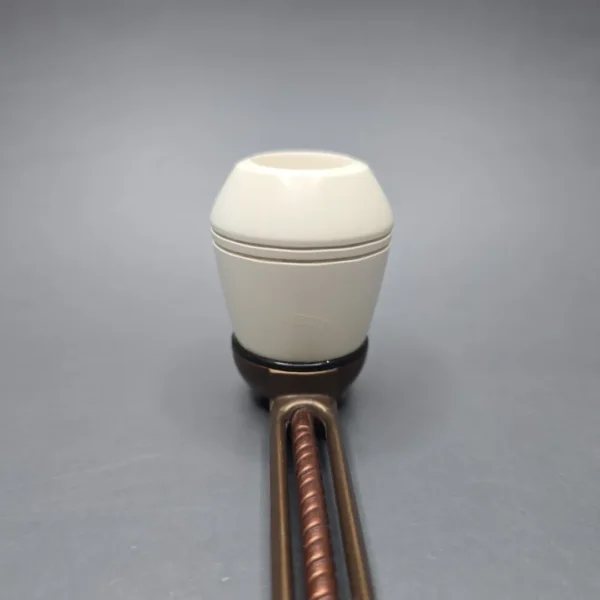 Falcon Extra Curved Dental w/ MBSD Meerschaum Rhodesian Block Meerschaum Bowl Pipe, New - Image 6