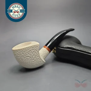 MBSD Meerschaum Deluxe Rusticated Pickaxe Block Meerschaum Pipe, Briar-Mortise, New