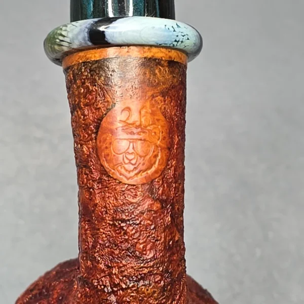 Papa Bear's Pipes by Tim Beaumont Sandblasted Egg w/ Mammoth Handmade Briar Pipe, New - Image 11