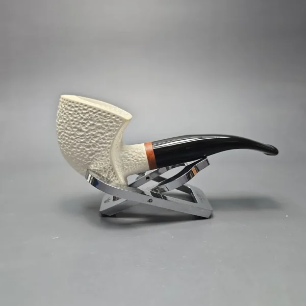 MBSD Meerschaum Deluxe Rusticated Pickaxe Block Meerschaum Pipe, Briar-Mortise, New - Image 4