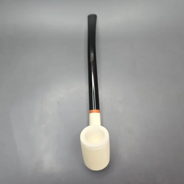 MBSD Meerschaum Deluxe Churchwarden Poker Block Meerschaum Pipe, Briar-Mortise, New - Image 9