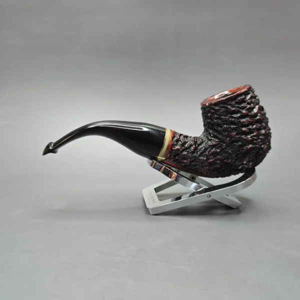 Peterson Emerald XL90 Rusticated Bent Billiard Estate Briar Pipe, Irish Estates - Image 4