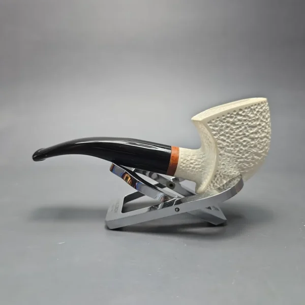 MBSD Meerschaum Deluxe Rusticated Pickaxe Block Meerschaum Pipe, Briar-Mortise, New - Image 6