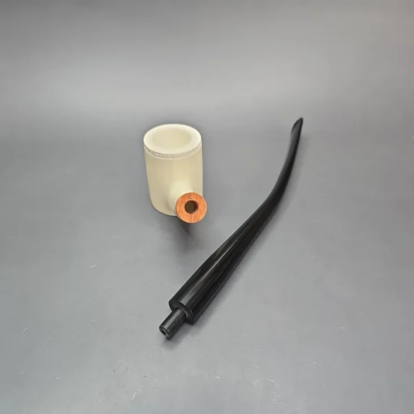 MBSD Meerschaum Deluxe Churchwarden Poker Block Meerschaum Pipe, Briar-Mortise, New - Image 13