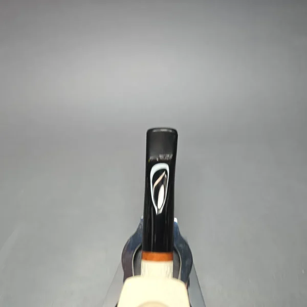 MBSD Meerschaum Deluxe Rusticated Pickaxe Block Meerschaum Pipe, Briar-Mortise, New - Image 9