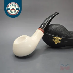 MBSD Meerschaum Deluxe Smooth Author Block Meerschaum Pipe, Briar-Mortise, New