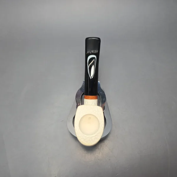MBSD Meerschaum Deluxe Rusticated Pickaxe Block Meerschaum Pipe, Briar-Mortise, New - Image 10