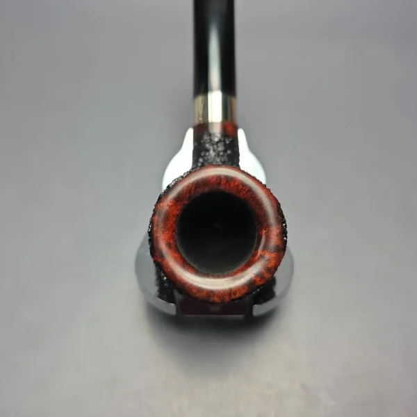 Walt Cannoy Cardinal House Morton Partially Rusticated Billiard w/ Silver Handmade Briar Pipe, New - Image 8
