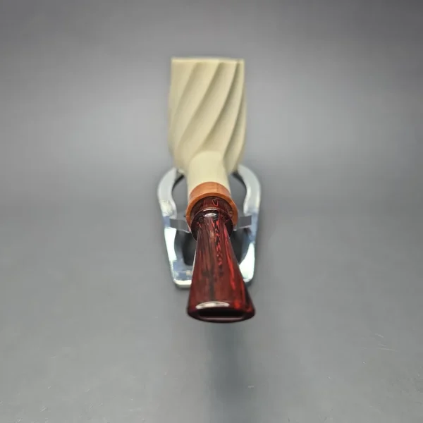 MBSD Meerschaum Premier by Bay Pipes Spiral Lovat w/ Case & Tamper Block Meerschaum Pipe, New - Image 7
