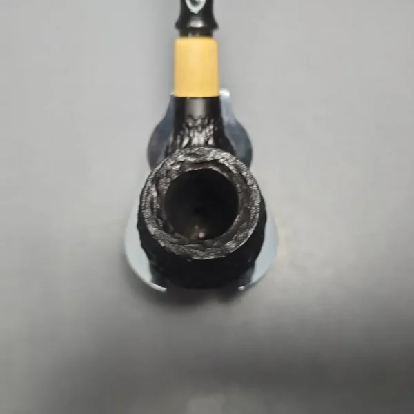 MBSD Briars by Piero Vitale Black Rusticated Brandy w/ Boxwood, Briar Pipe, New - Image 7