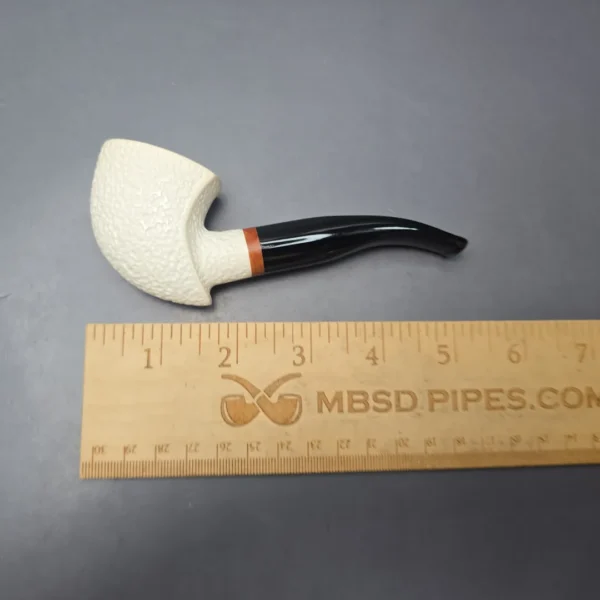 MBSD Meerschaum Deluxe Rusticated Pickaxe Block Meerschaum Pipe, Briar-Mortise, New - Image 11