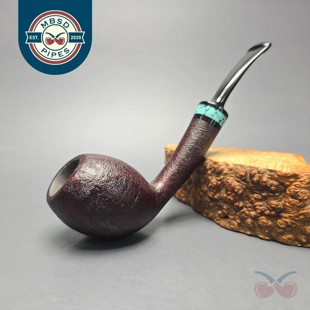Eclesias Pipes "Moonblast" Sandblasted Egg Handmade Briar Pipe, New