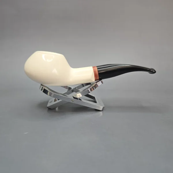 MBSD Meerschaum Deluxe Smooth Author Block Meerschaum Pipe, Briar-Mortise, New - Image 3