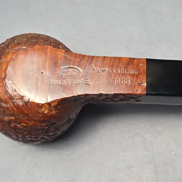 GBD Pre-1980s Militaire 9488 Sandblasted Paneled Pot w/ Vulcanite Estate Briar Pipe, English Estates - Image 11