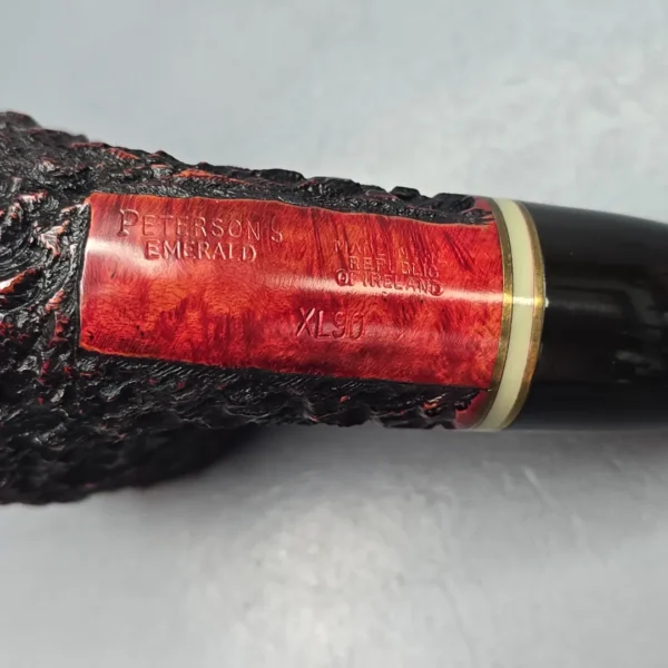 Peterson Emerald XL90 Rusticated Bent Billiard Estate Briar Pipe, Irish Estates - Image 11