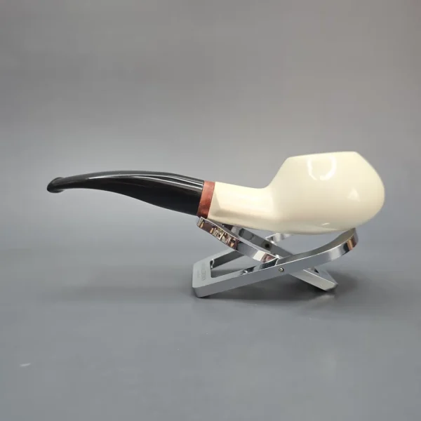 MBSD Meerschaum Deluxe Smooth Author Block Meerschaum Pipe, Briar-Mortise, New - Image 5