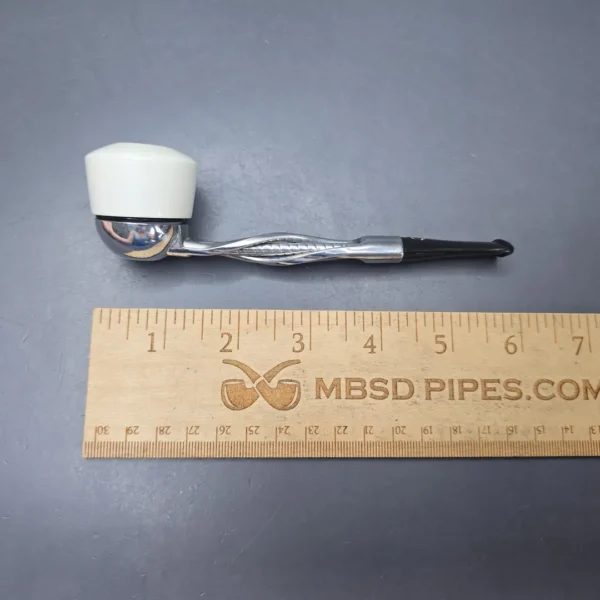 Falcon Shillelagh Chrome w/ MBSD Meerschaum Dublin Block Meerschaum Bowl Pipe, New - Image 11