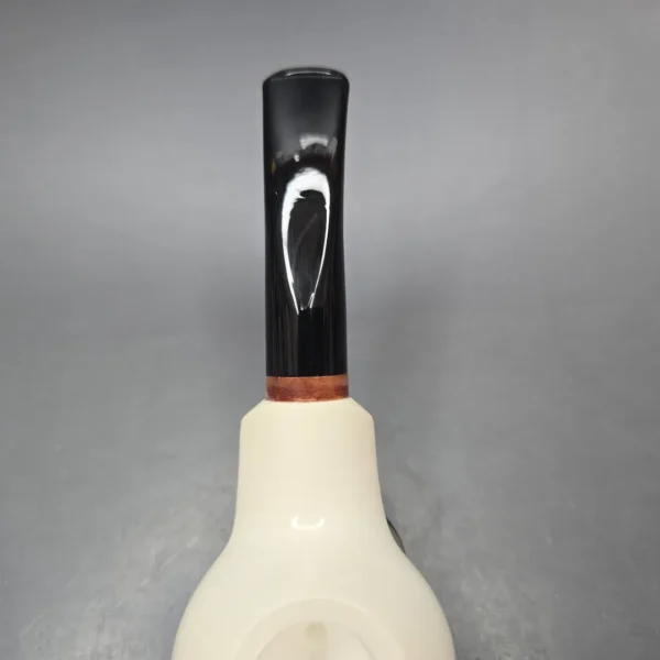 MBSD Meerschaum Deluxe Smooth Author Block Meerschaum Pipe, Briar-Mortise, New - Image 9