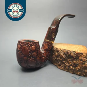 Savinelli Alligator Brown 614 Partially Rusticated Oom Paul (6mm) (Unsmoked Estate)