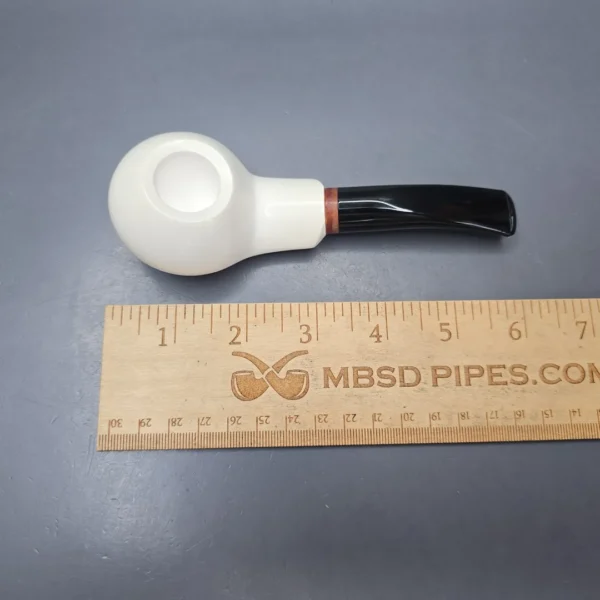 MBSD Meerschaum Deluxe Smooth Author Block Meerschaum Pipe, Briar-Mortise, New - Image 12