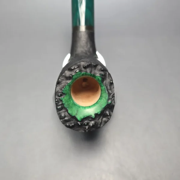 Peter Toth Leaf Carved Sandblasted Zulu Handmade Briar Pipe, New - Image 7
