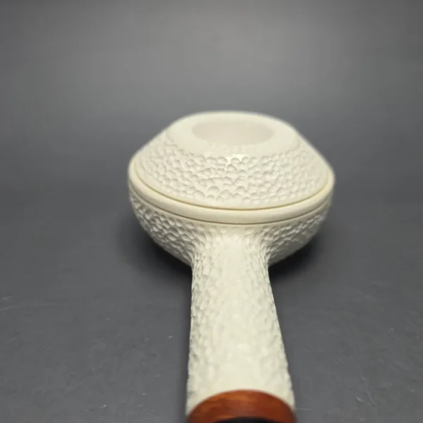 MBSD Meerschaum Deluxe Squat Rhodesian Block Meerschaum Pipe, Briar-Mortise, New - Image 7