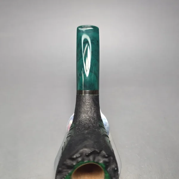 Peter Toth Leaf Carved Sandblasted Zulu Handmade Briar Pipe, New - Image 8