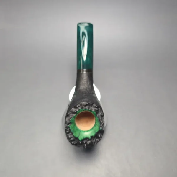 Peter Toth Leaf Carved Sandblasted Zulu Handmade Briar Pipe, New - Image 9