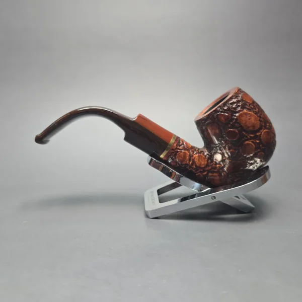 Savinelli Alligator Brown 614 Partially Rusticated Oom Paul (6mm) (Unsmoked Estate) - Image 4