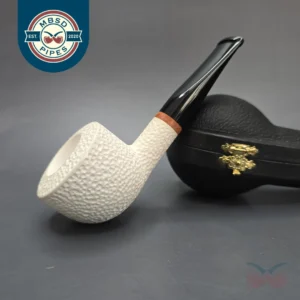 MBSD Meerschaum Deluxe Rusticated Pot Block Meerschaum Pipe, Briar-Mortise, New