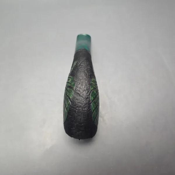 Peter Toth Leaf Carved Sandblasted Zulu Handmade Briar Pipe, New - Image 10