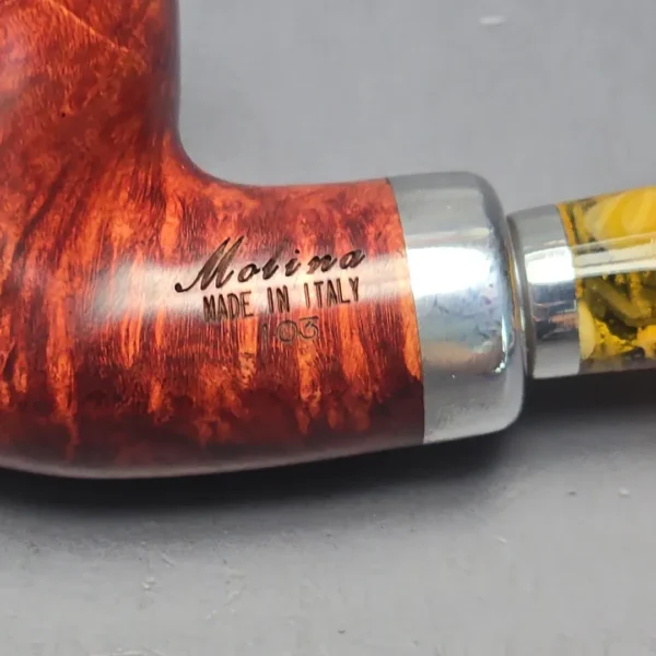 Molina Ambra 103 Smooth Rhodesian Briar Pipe, New, 9mm - Image 11